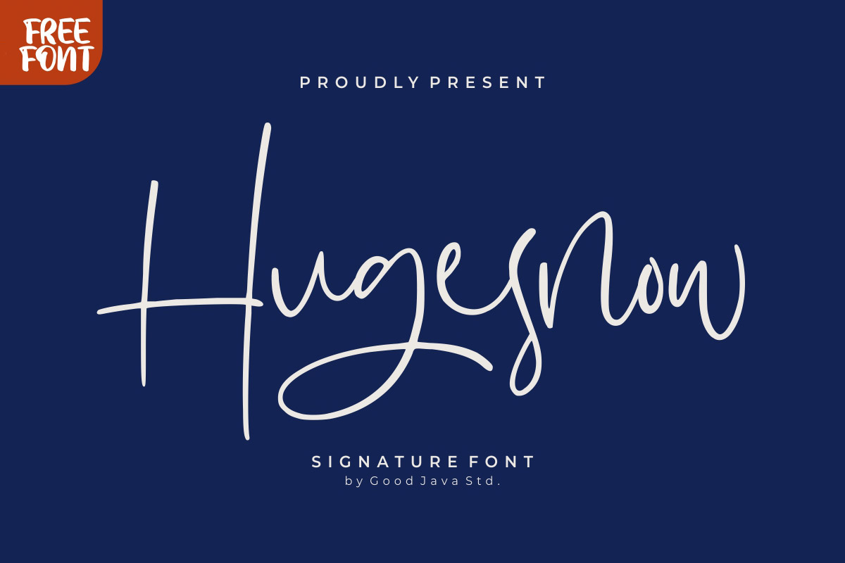 Free Hugesnow Signature Font