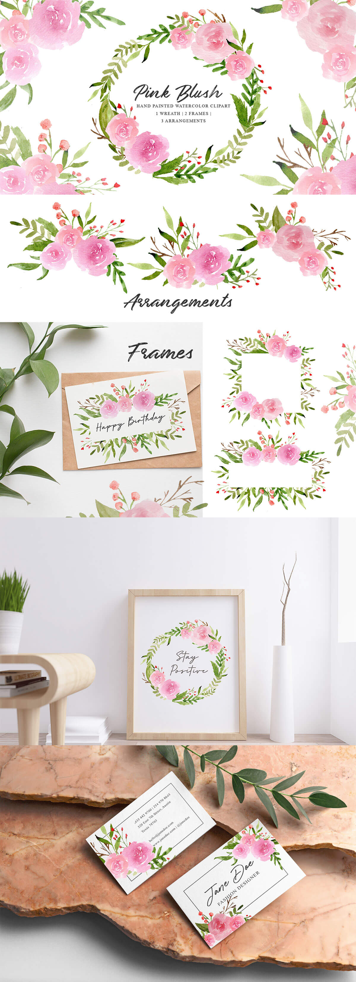 Free Pink Blush Watercolor Clipart
