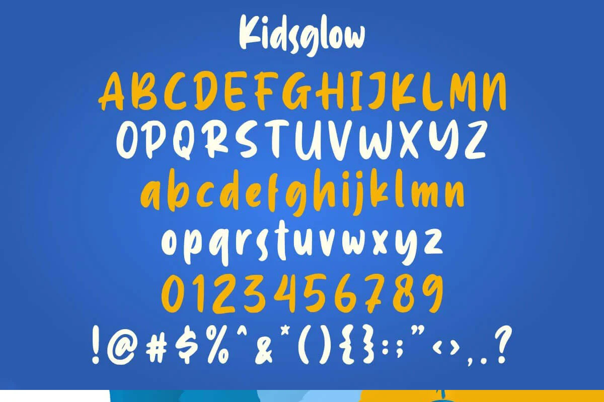 Kidsglow Playful Display Font Preview 5