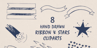 Free Handmade Ribbon & Stars Cliparts