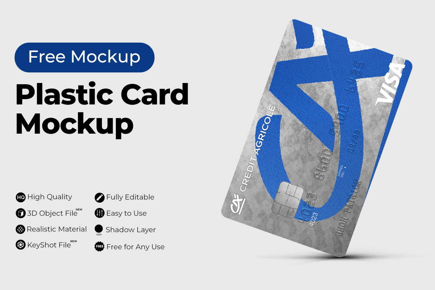 Free Plastic Card Mockup