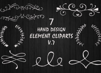 Free Hand Design Element Cliparts V7