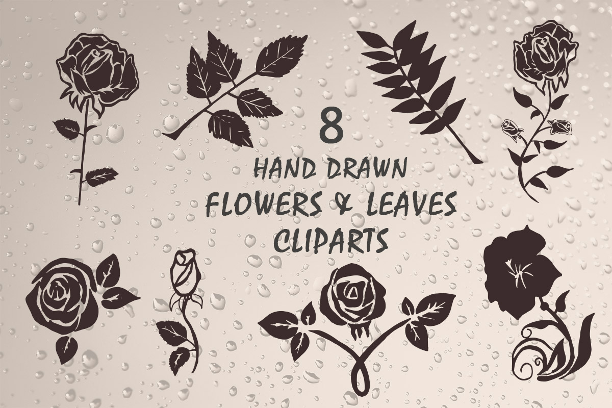 Free Handmade Flowers & Leaves Cliparts