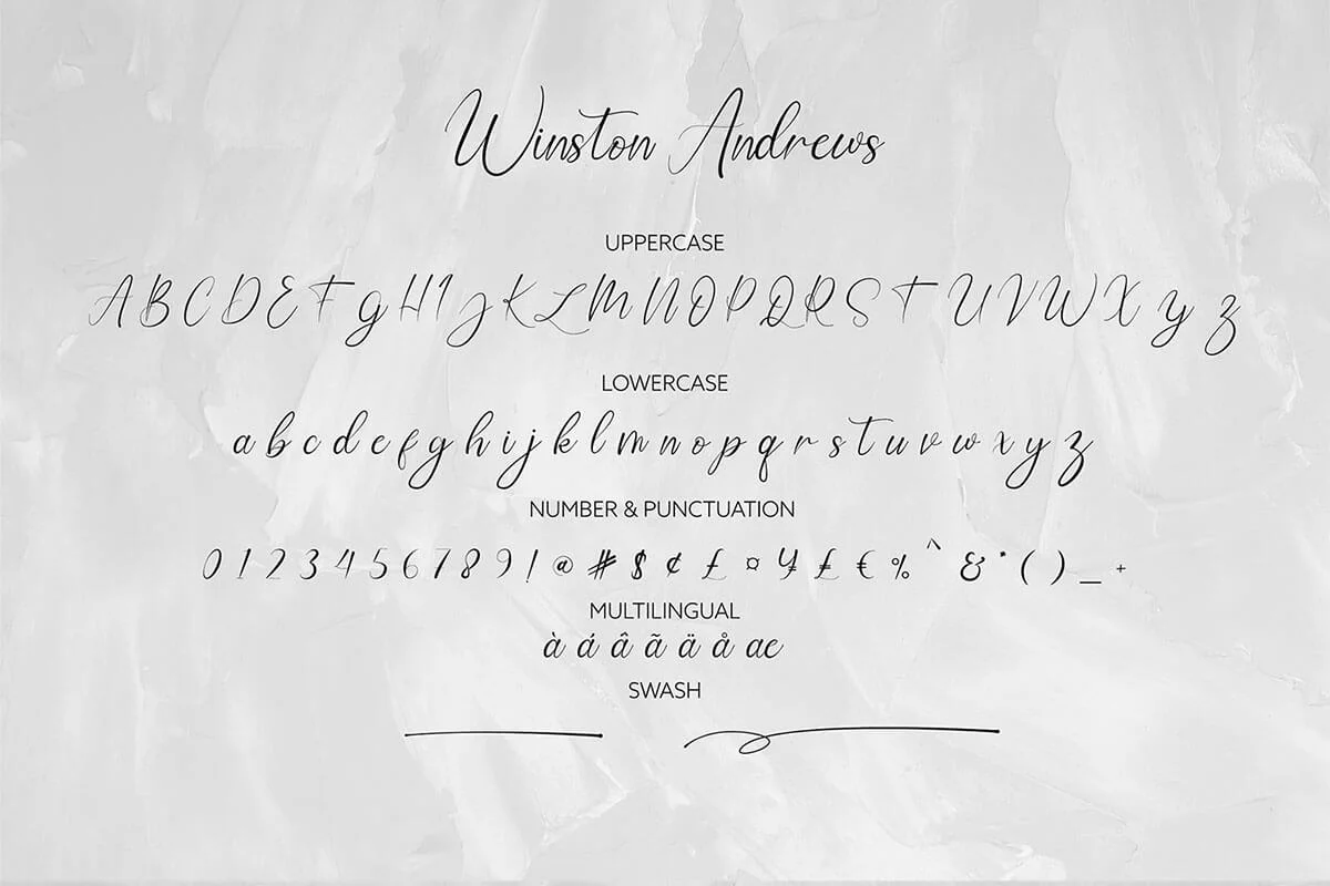 Winston Andrews Script Font Preview 4