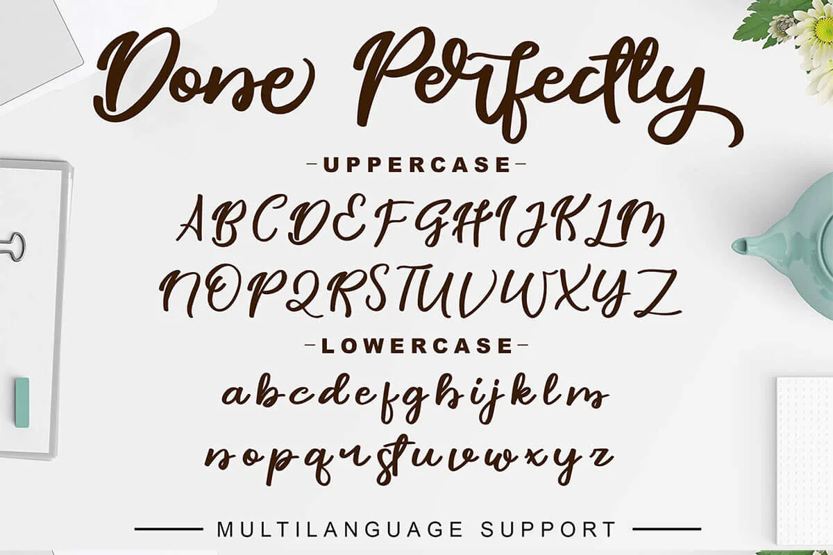 Done Perfectly Calligraphy Font Preview 2
