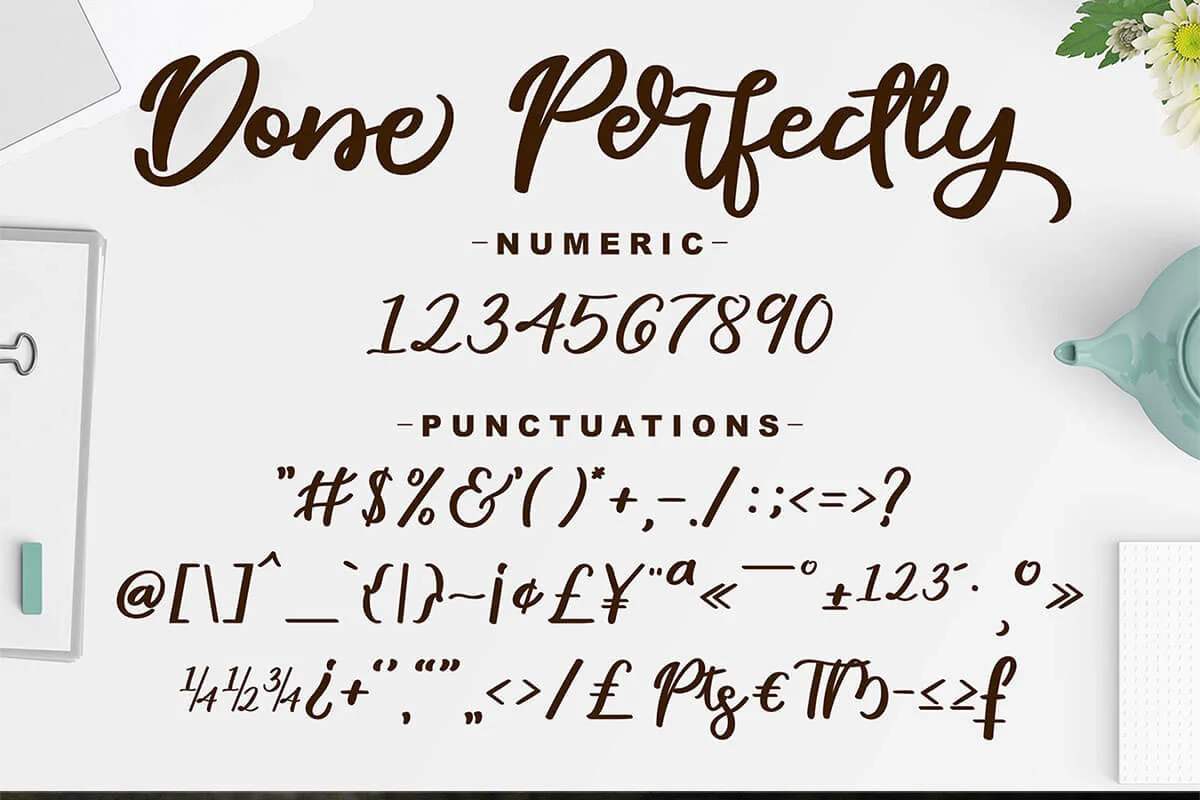 Done Perfectly Calligraphy Font Preview 3