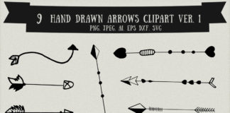 Free Handmade Arrows Clipart V1