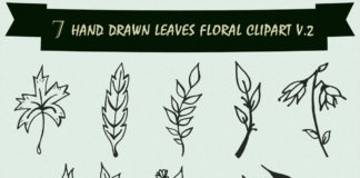 Free Handmade Leaves Floral Clipart V2
