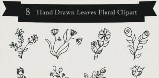 Free Handmade Leaves Floral Clipart