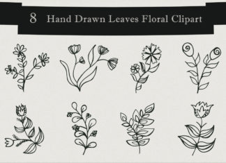 Free Handmade Leaves Floral Clipart
