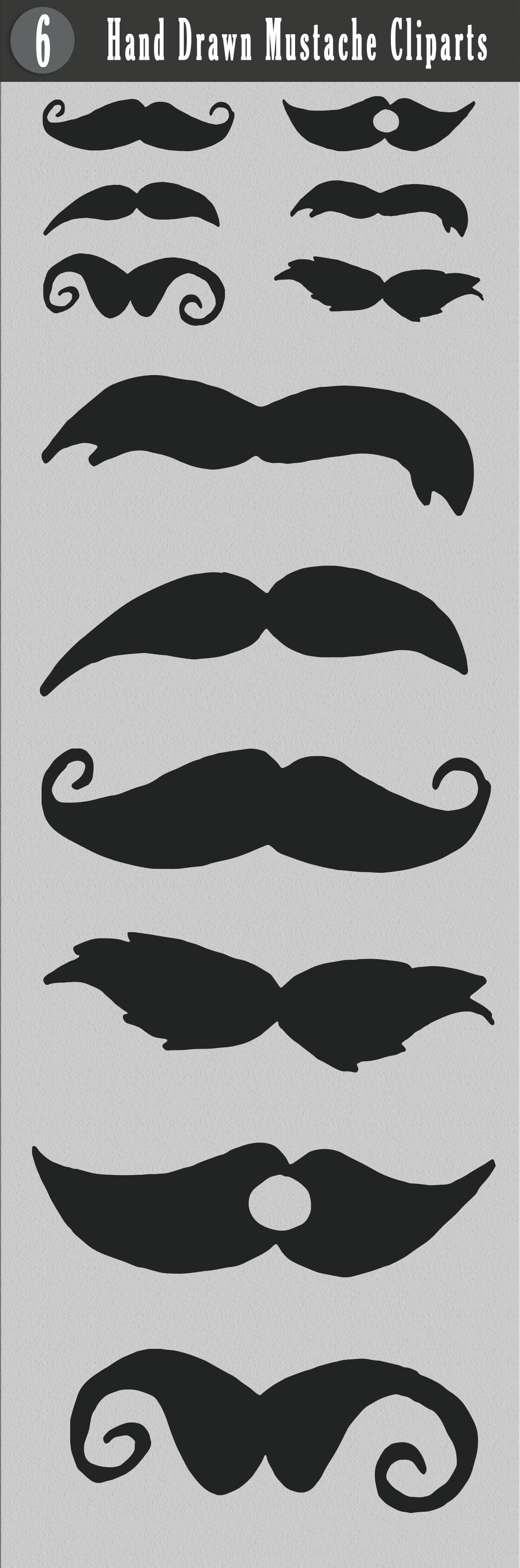 Free Handmade Mustache Cliparts