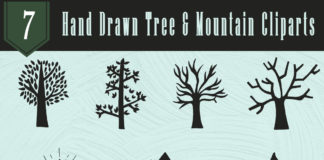 Free Handmade Tree & Mountain Cliparts