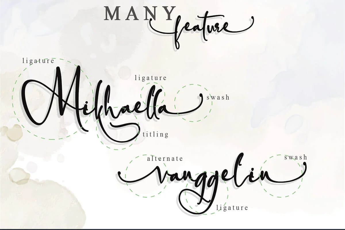 Mikhaella Calligraphy Font Preview 2