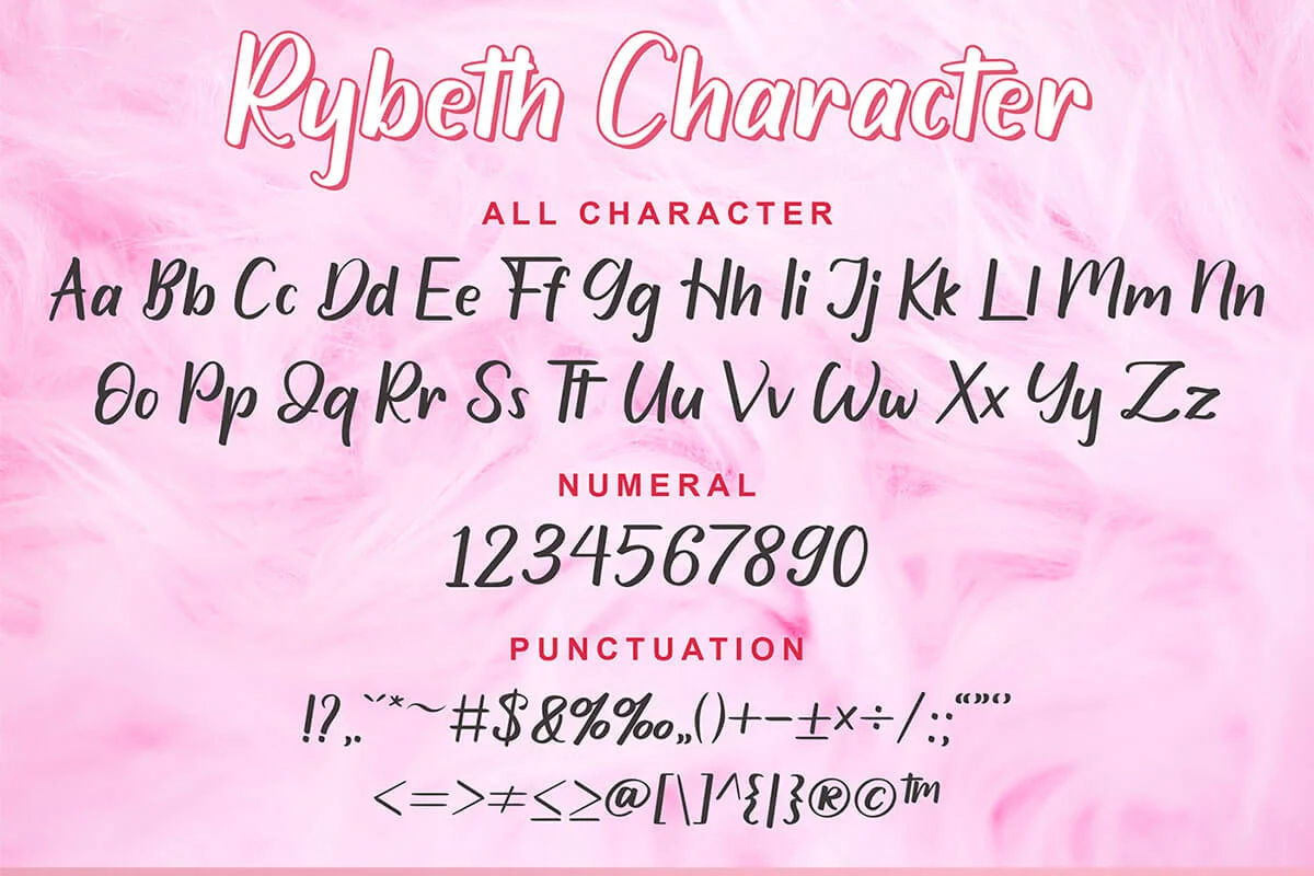 Rybeth Handmade Font Preview 3