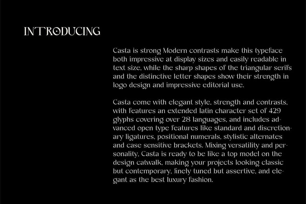 Casta Display Font Preview 1