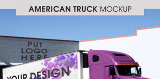 Free American Truck Mockup