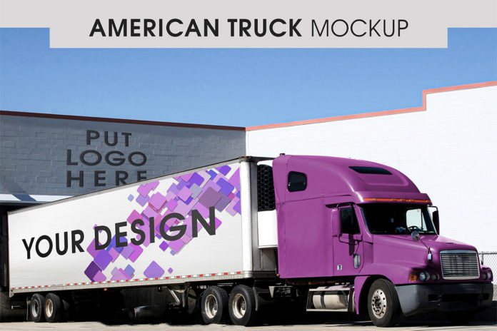 Free American Truck Mockup
