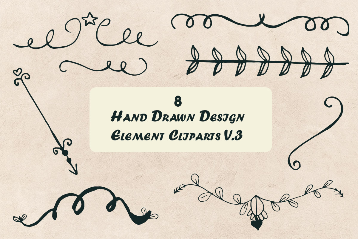 Free Handmade Design Element Cliparts V3