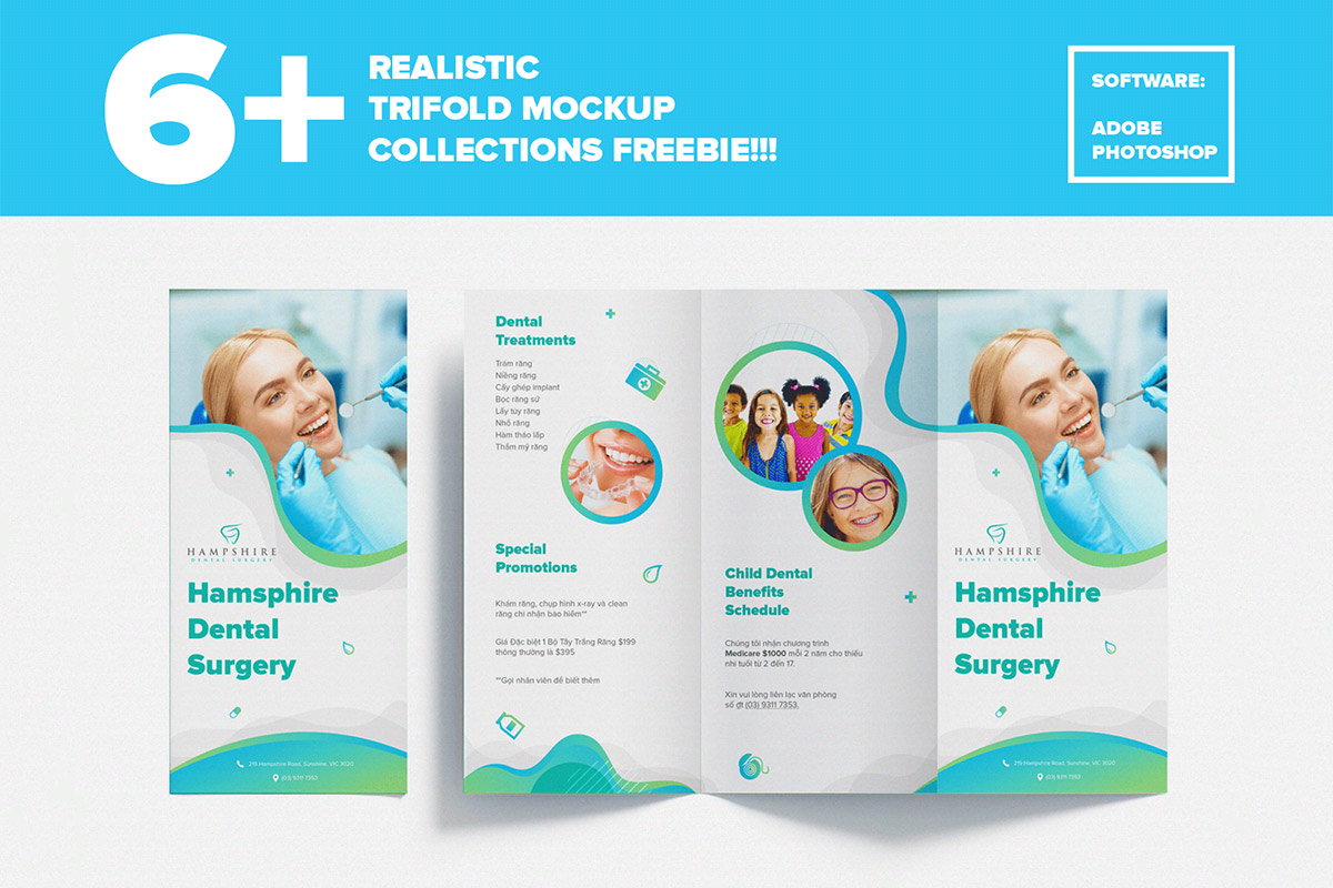 Free Trifold Brochure Mockup Collection