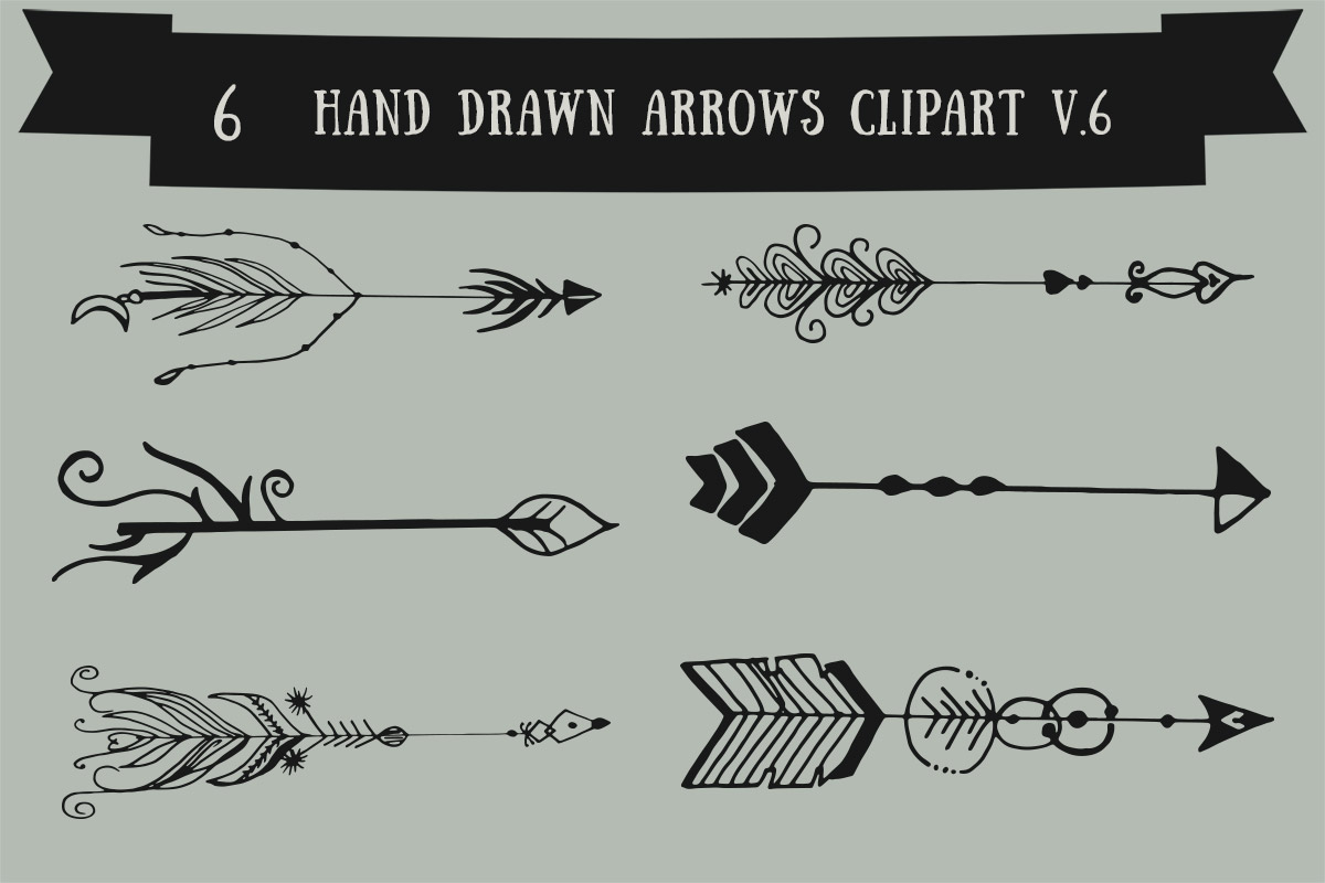 Free Handmade Arrows Cliparts V6