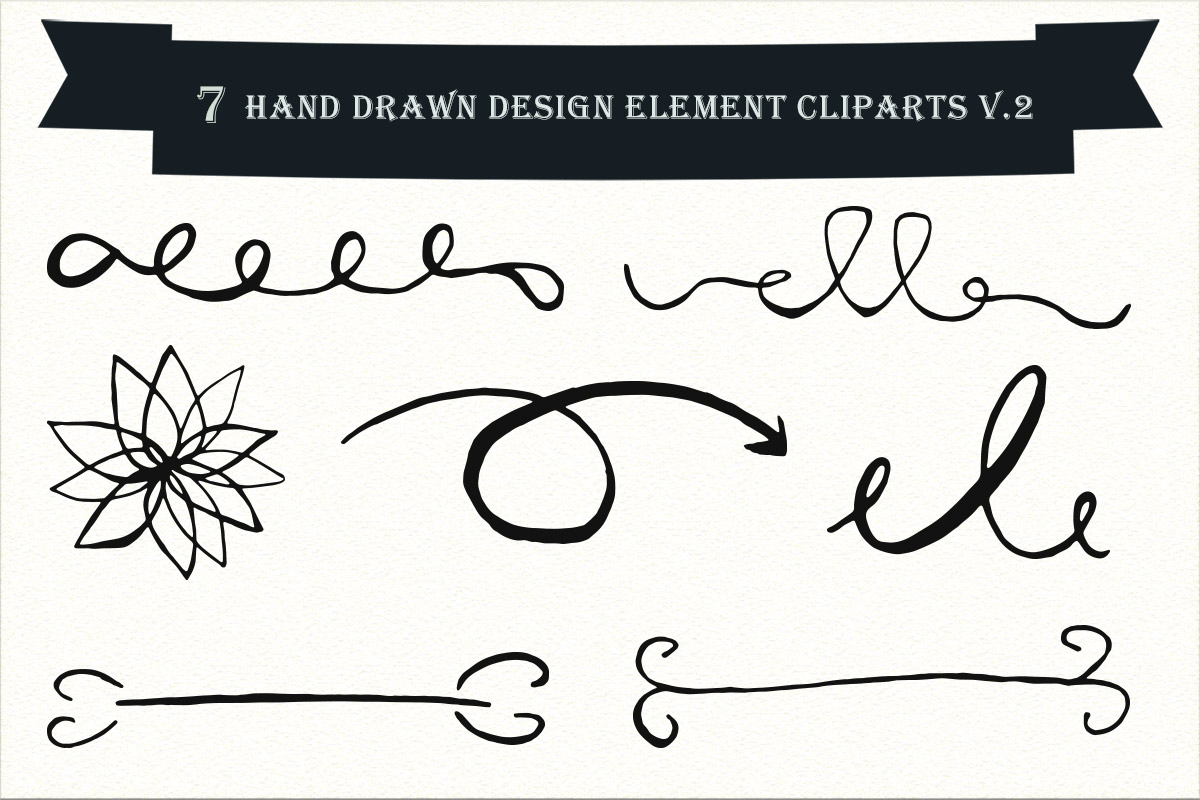 Free Handmade Design Element Cliparts V2