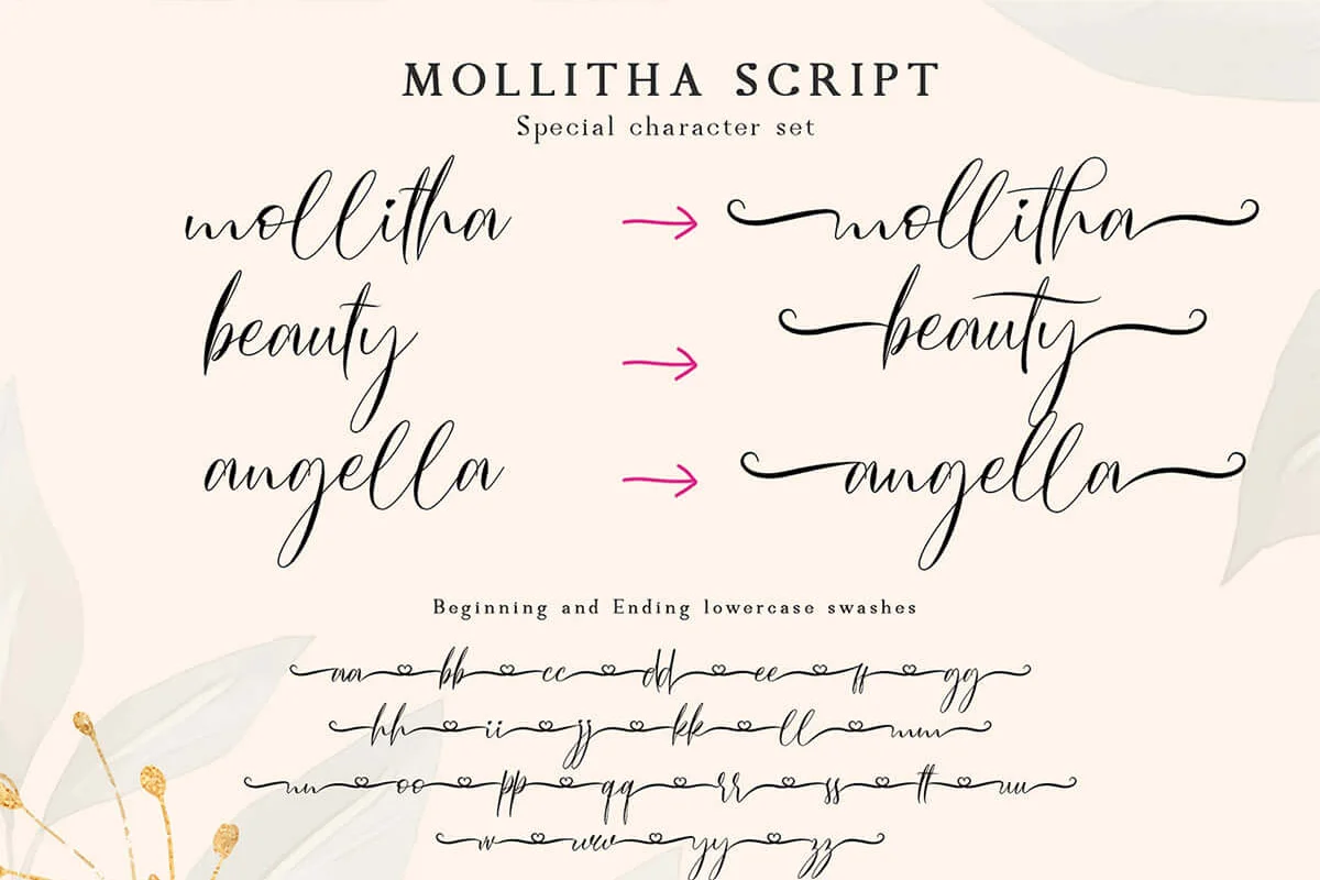 Mollitha Calligraphy Font Preview 4