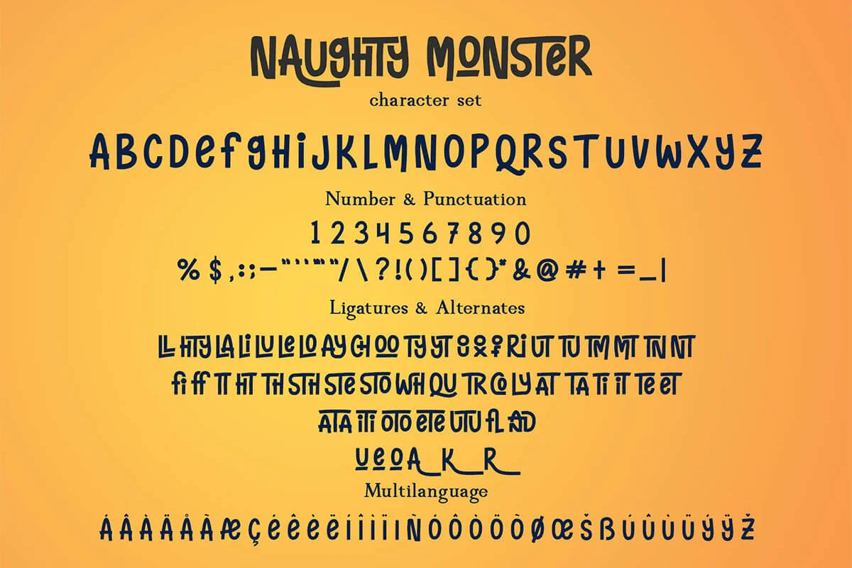 Naughty Monster Handmade Font Preview 4