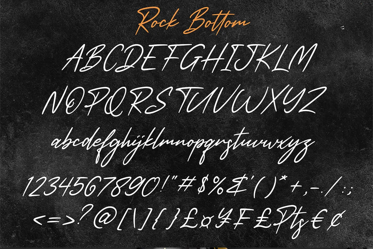 Rock Bottom Handwritten Font Preview 1
