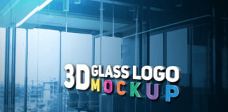 Free 3D Glass Logo Mockup