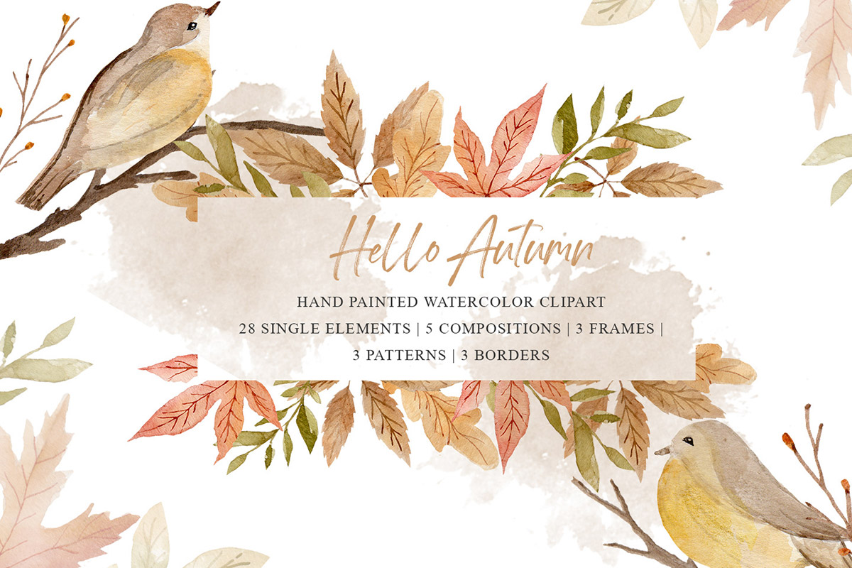 Free Autumn Watercolor Cliparts