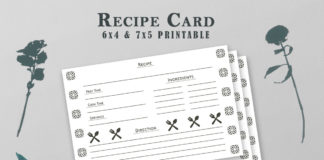 Free Recipe Card Printable Tamplate V5