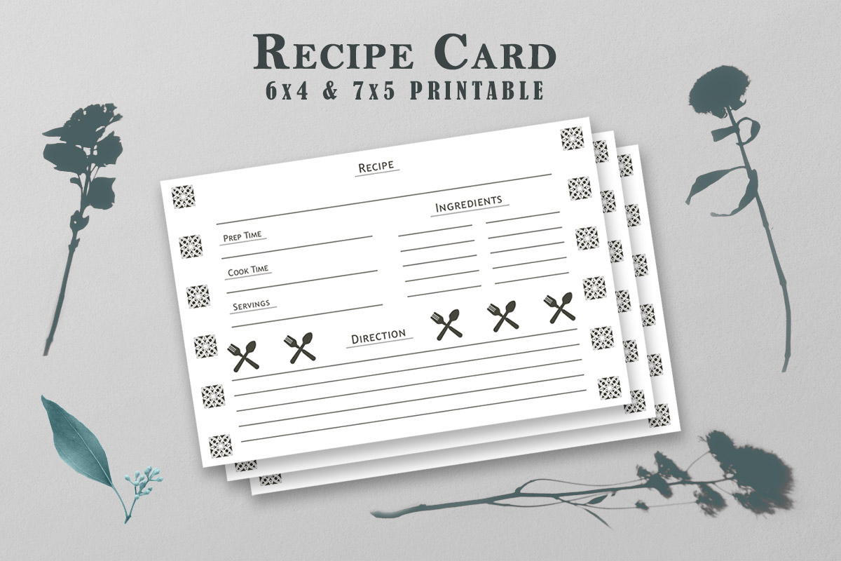 Free Recipe Card Printable Tamplate V5