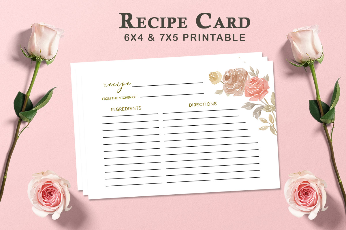 Free Recipe Card Printable Template V1