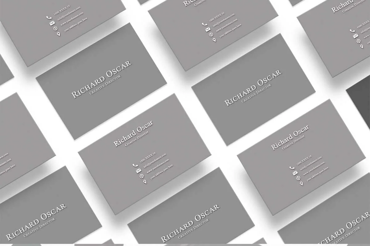 Grey Business Card Template Preview 2