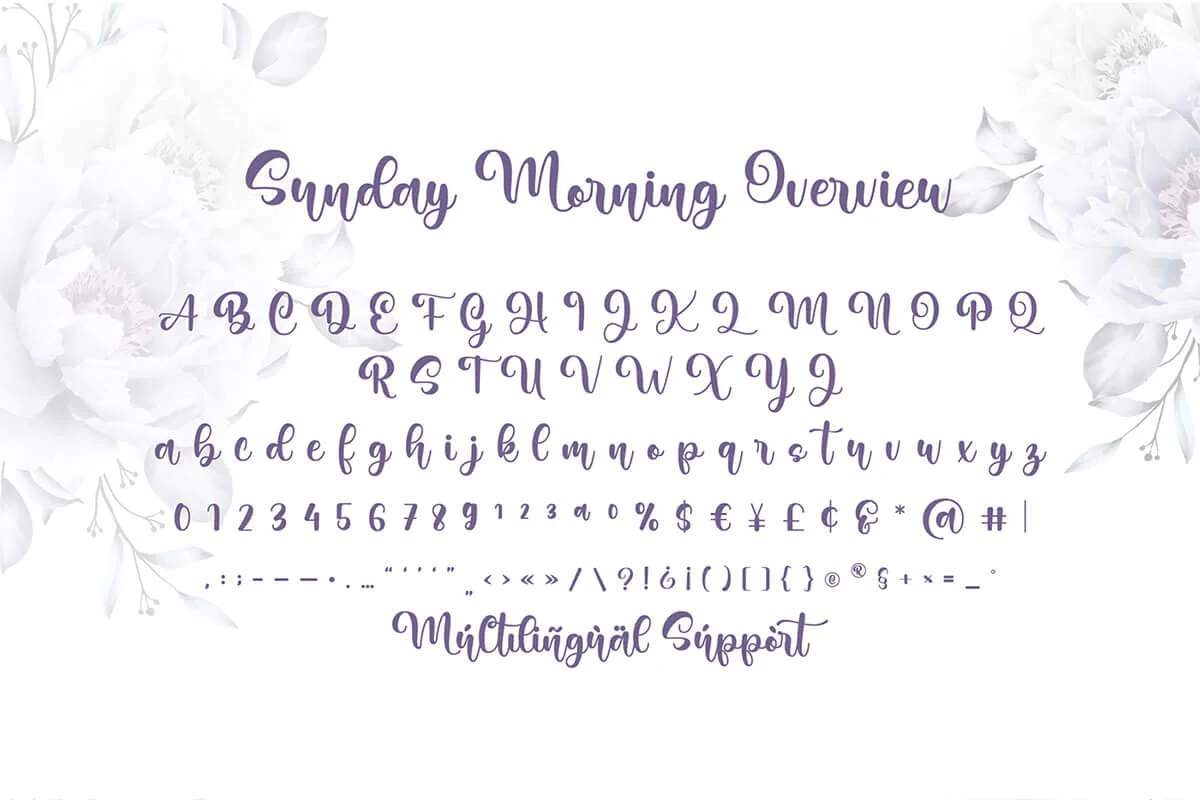 Sunday Morning Script Font Preview 2