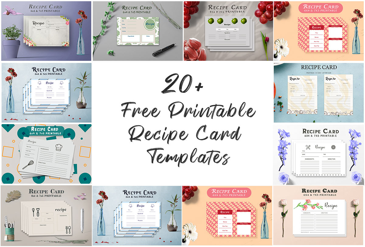 22+ Free Printable Recipe Card Templates - Creativetacos For Free Templates For Cards Print