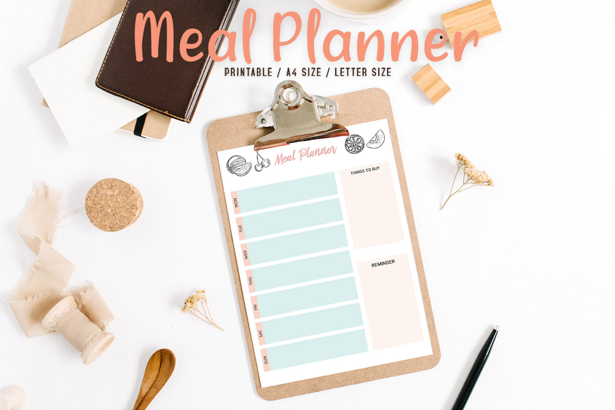 Free Colorful Meal Planner Printable