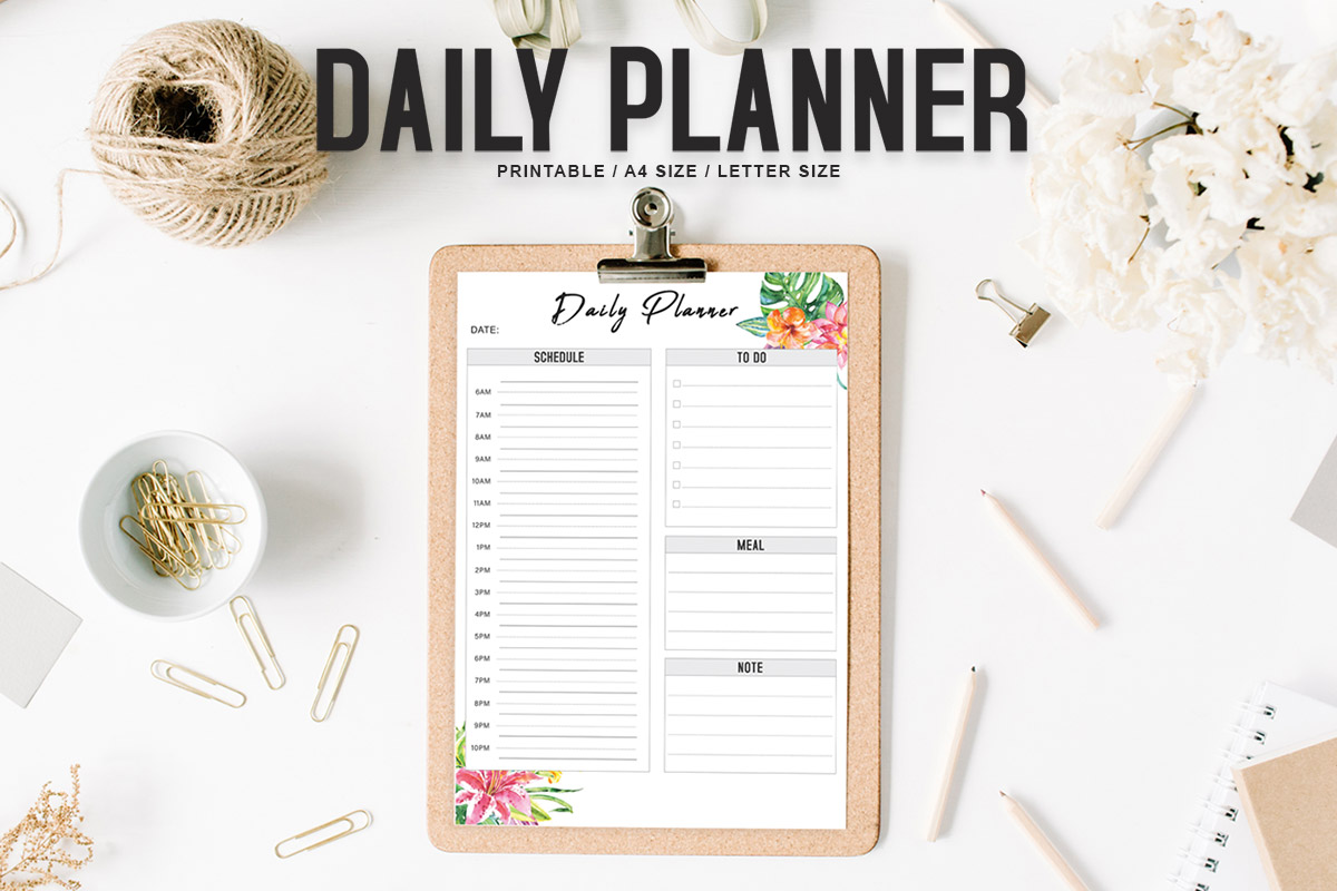Free Floral Daily Planner Printable