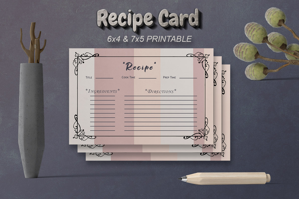 Free Recipe Card Printable Template V20