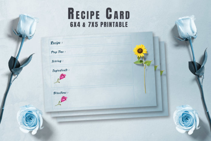 Free Recipe Card Printable Template V13