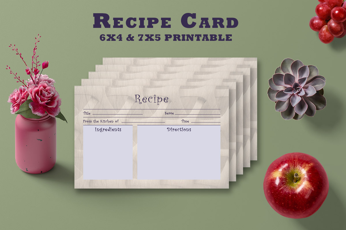 Free Artistic Recipe Card Template V28