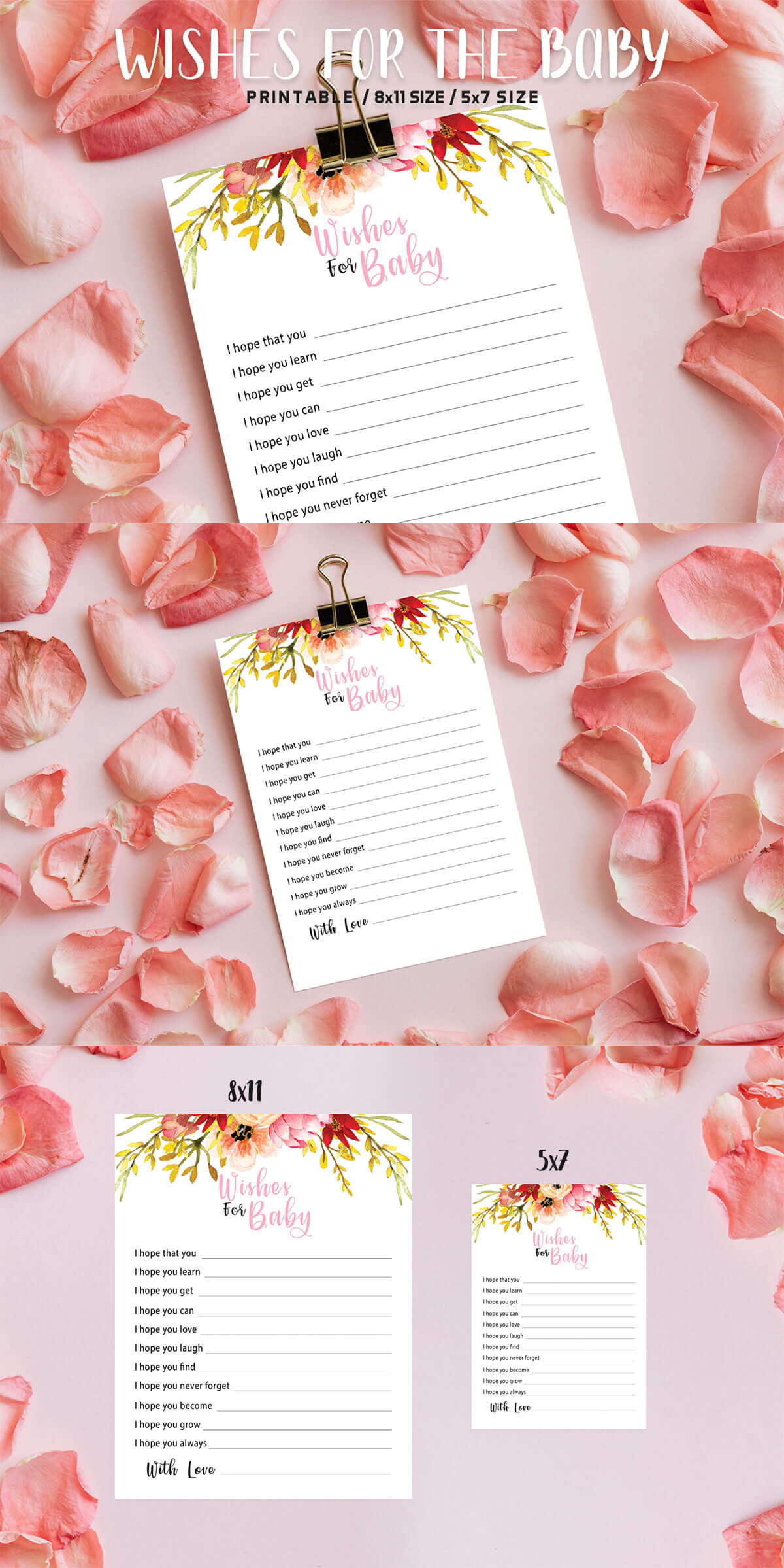 Download Free Free Floral Wishes For The Baby Printable Creativetacos PSD Mockups.