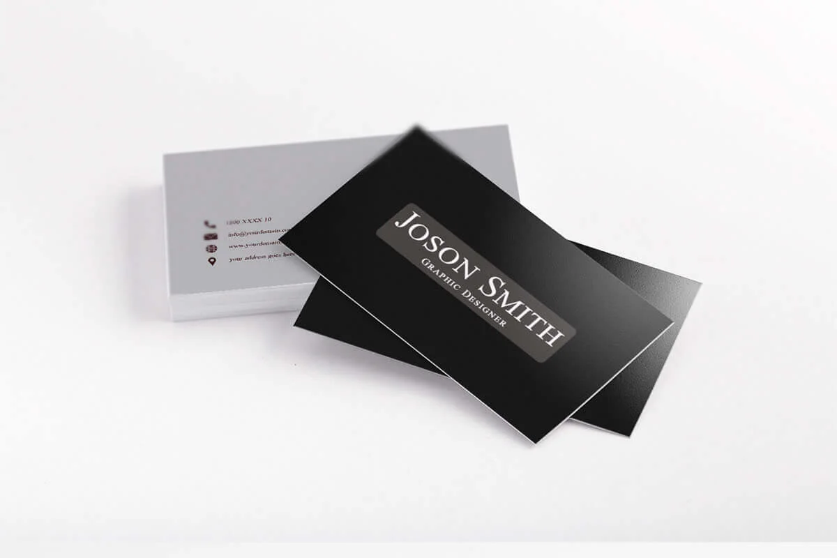 BW Simple Business Card Template Preview 1