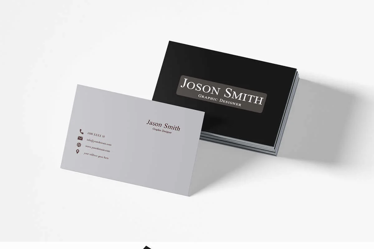 BW Simple Business Card Template Preview 2
