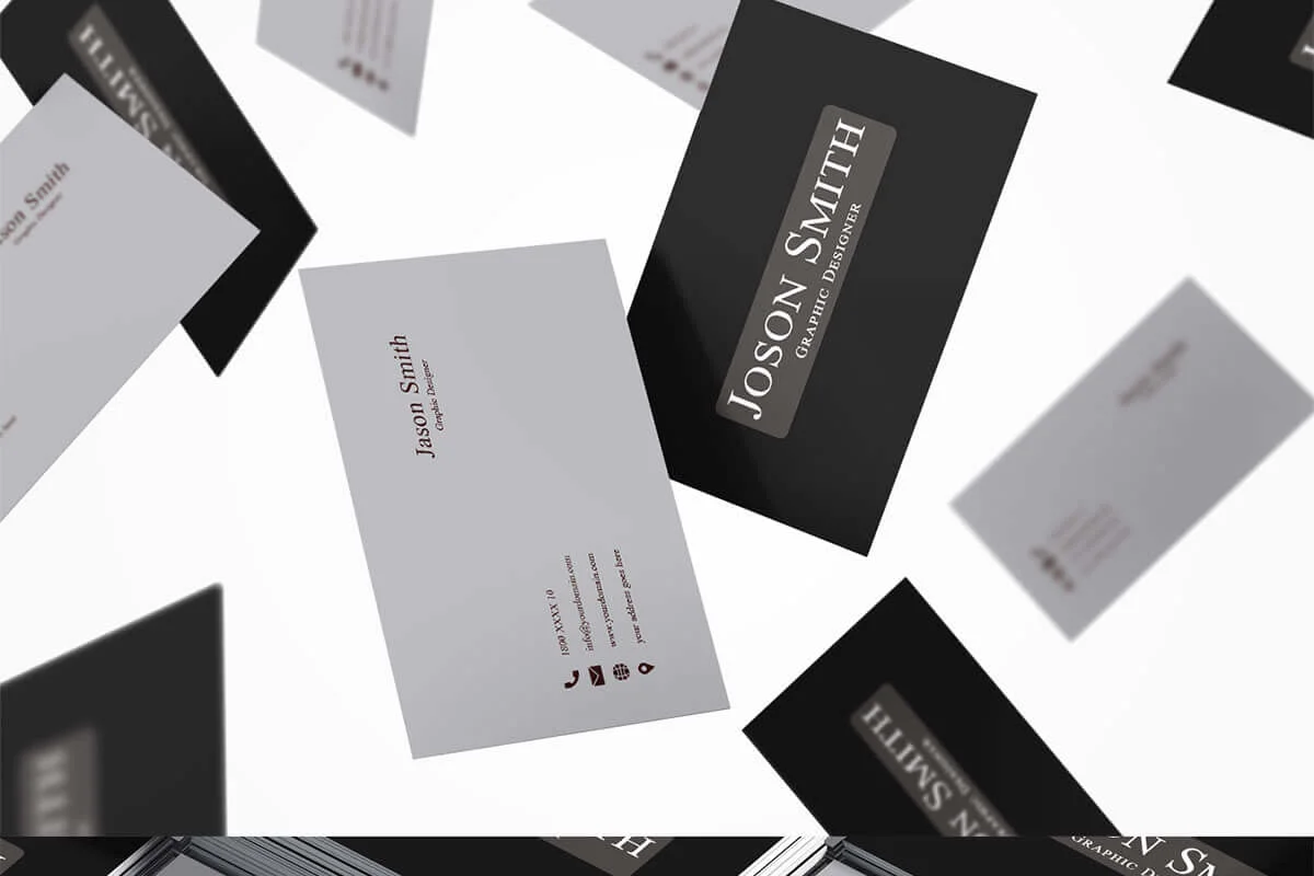 BW Simple Business Card Template Preview 3