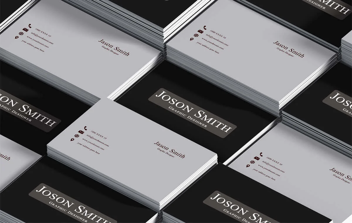 BW Simple Business Card Template Preview 4