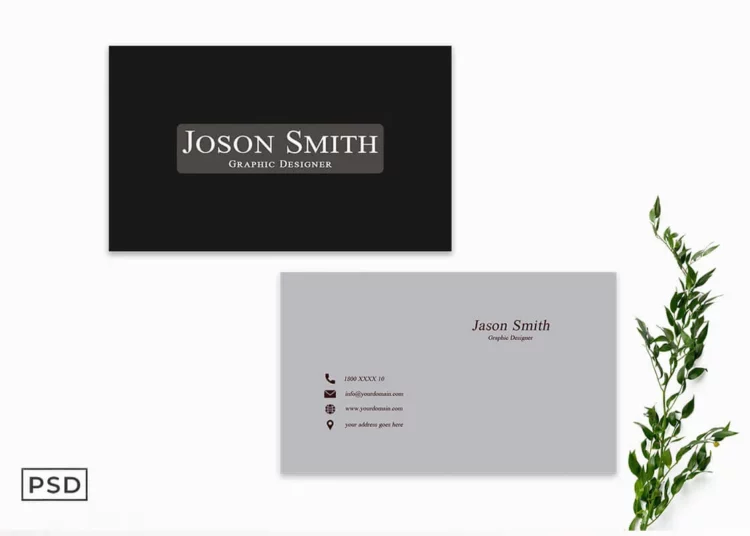 BW Simple Business Card Template Preview Feature Image