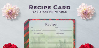 Free Artistic Recipe Card Template V1