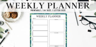 Free Artistic Weekly Planner Printable