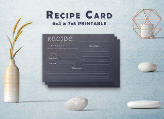 Free Black & White Recipe Card Template